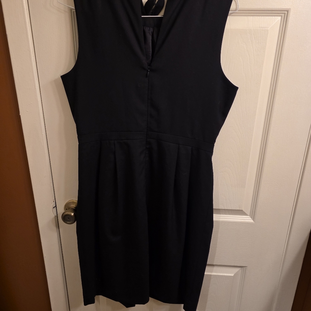 J. Crew Black Sleeveless V-Neck Sheath Mini Dress